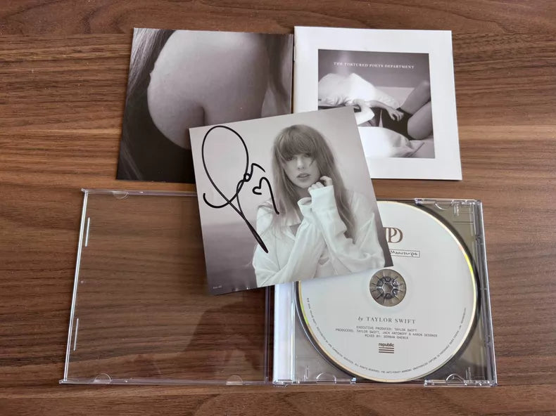 Taylor Swift - The Tortured Poets Department Clear Signature Signed CD