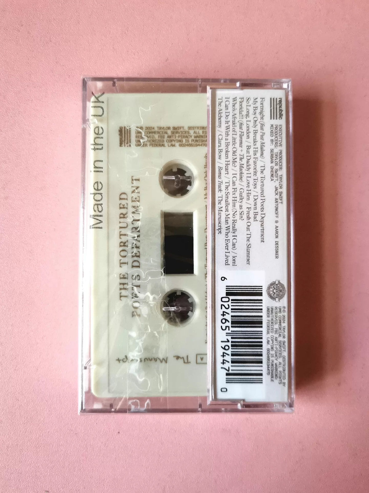 Taylor Swift – The Tortured Poets Department — The Manuscript Cassette — actual item photo 2
