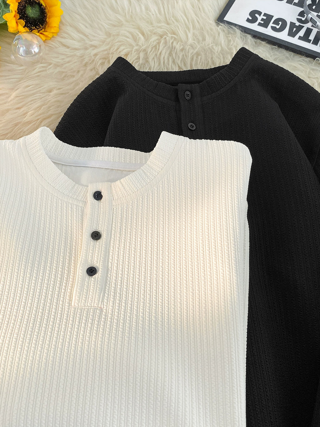 Long-sleeved T-shirt men's autumn and winter velvet high-end white undershirt sweater 2025 new