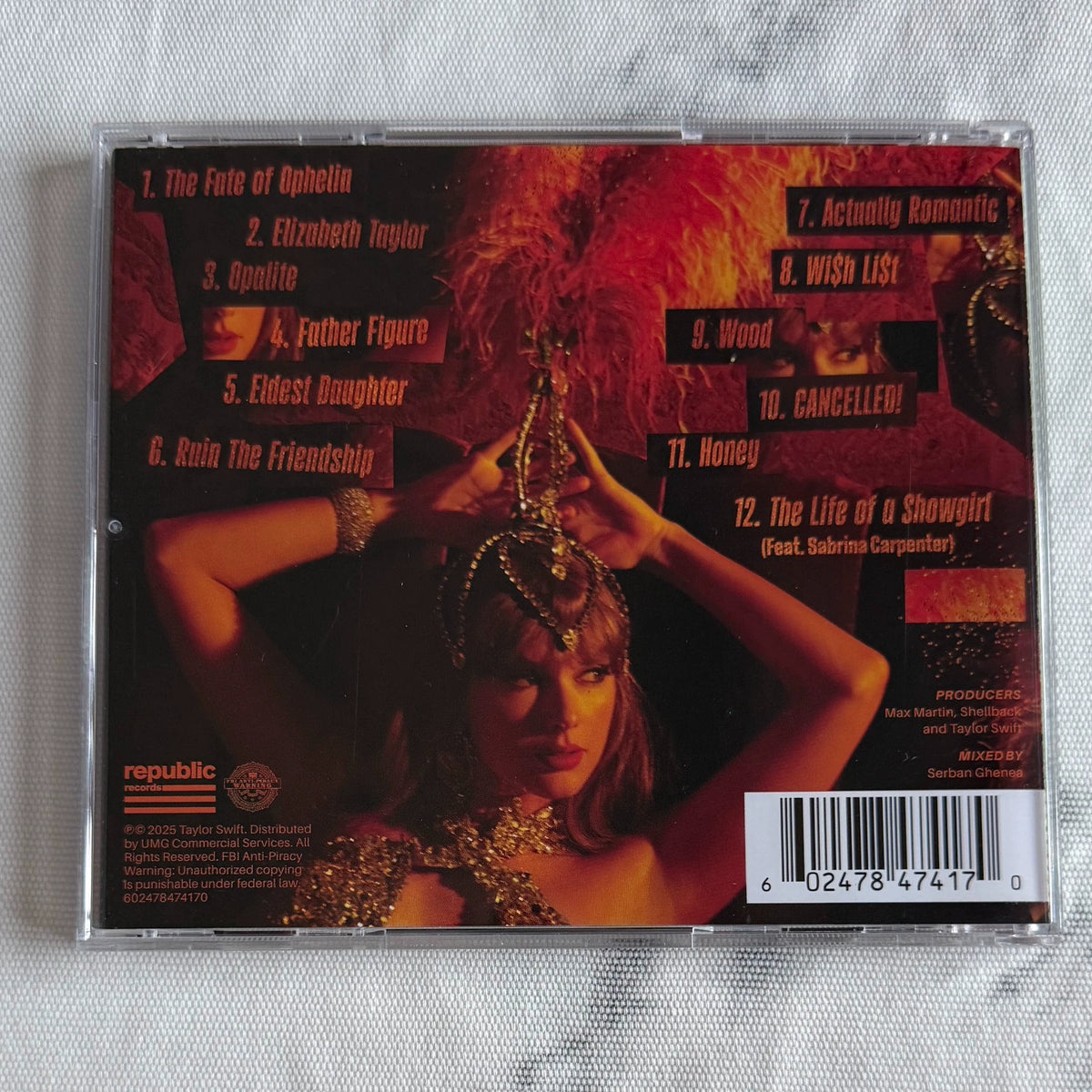 Taylor Swift – The Life of a Showgirl — Signed CD Cover 1, Separate Heart — actual item photo 2