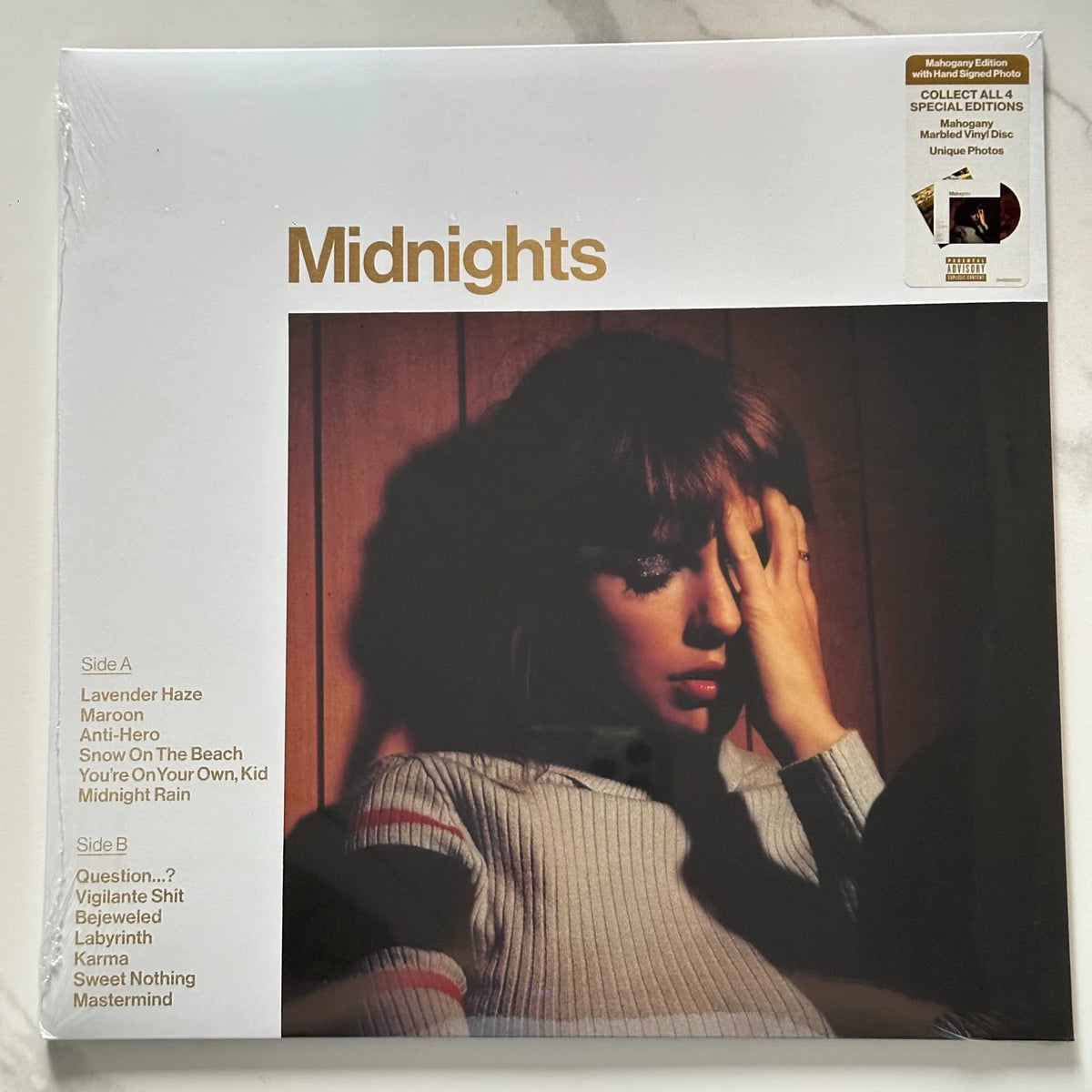 Taylor Swift – Midnights – Mahogany Signed-Insert Vinyl, Sealed – actual item photograph