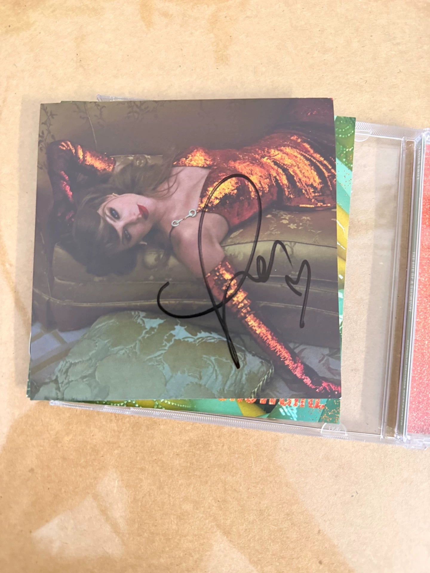 Taylor Swift The Life of a Showgirl Signed CD Version 2 with Signed Card & Sticker