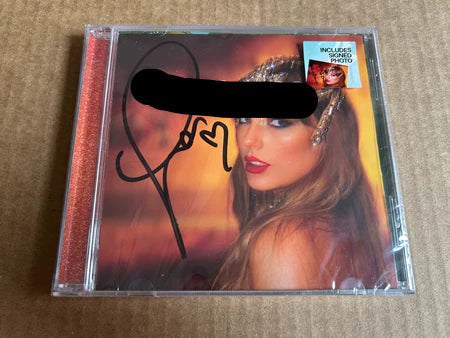 Taylor Swift The Life of a Showgirl signed CD cover 1 heart signature