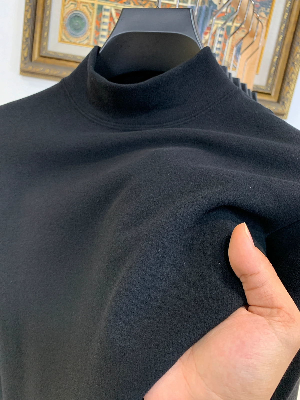 Semi-turtleneck winter sweater warm inner top double-sided velvet long-sleeved men's German velvet bottoming shirt men's autumn and winter t-shirt