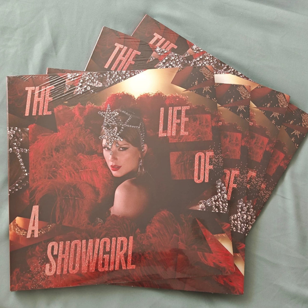 Taylor Swift – The Life of a Showgirl – Red Splatter Vinyl LP – actual item photograph