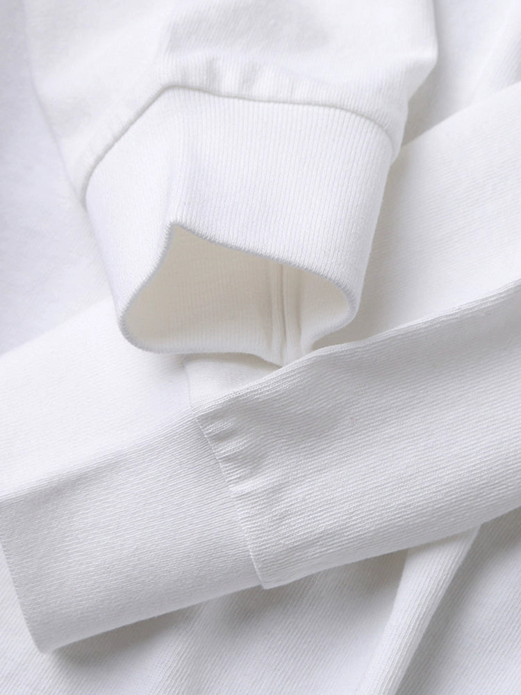 300g heavy cotton round neck simple long-sleeved T-shirt top with thick and opaque loose bottoming shirt autumn and winter