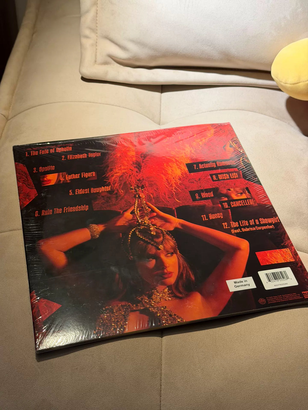 Taylor Swift – The Life of a Showgirl – Orange Vinyl, Opened