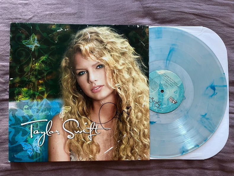 Taylor Swift – Debut RSD Signed Transparent Blue Vinyl 2LP – actual product photo 1