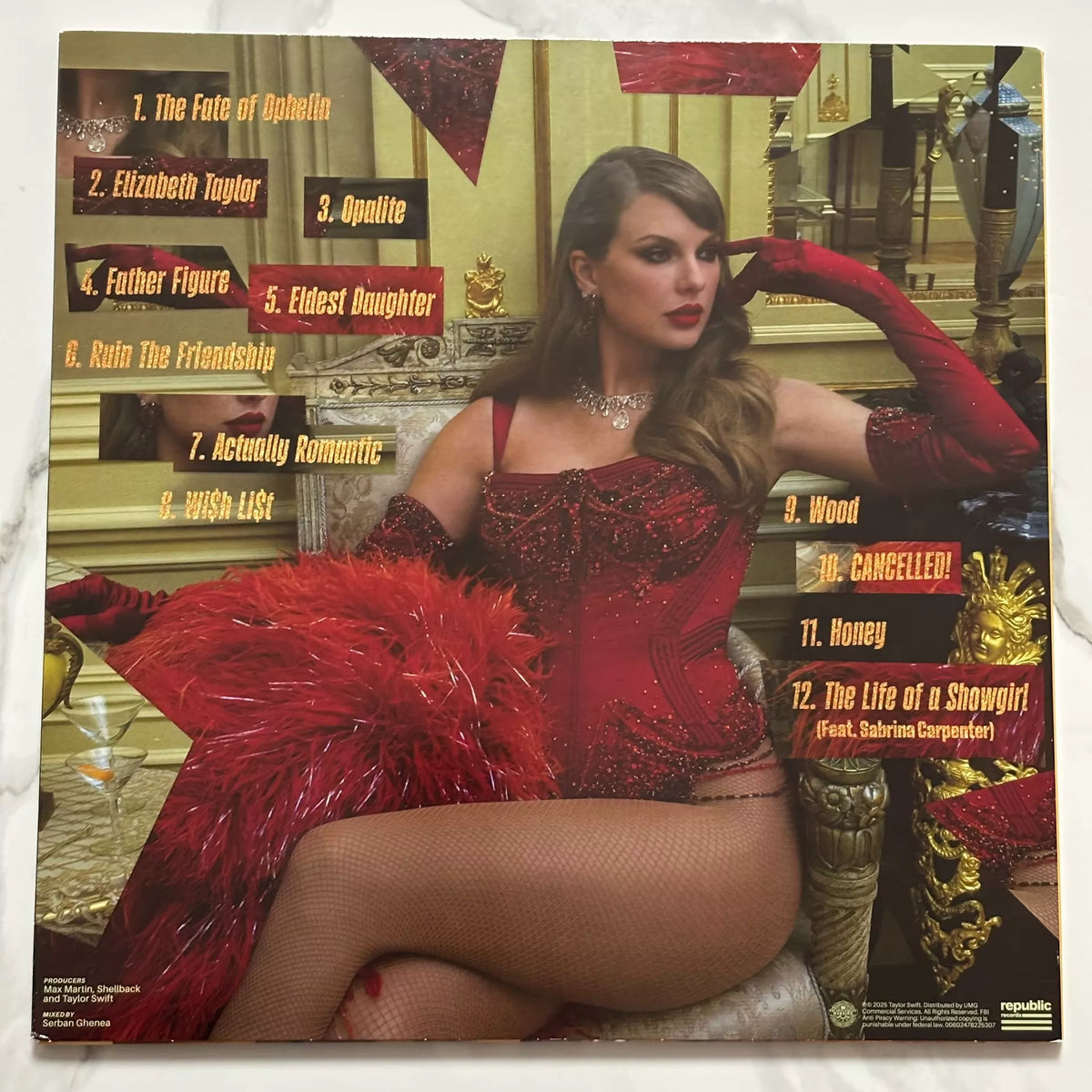 Taylor Swift – The Life of a Showgirl, Yellow Splatter Vinyl LP – actual item photograph 2