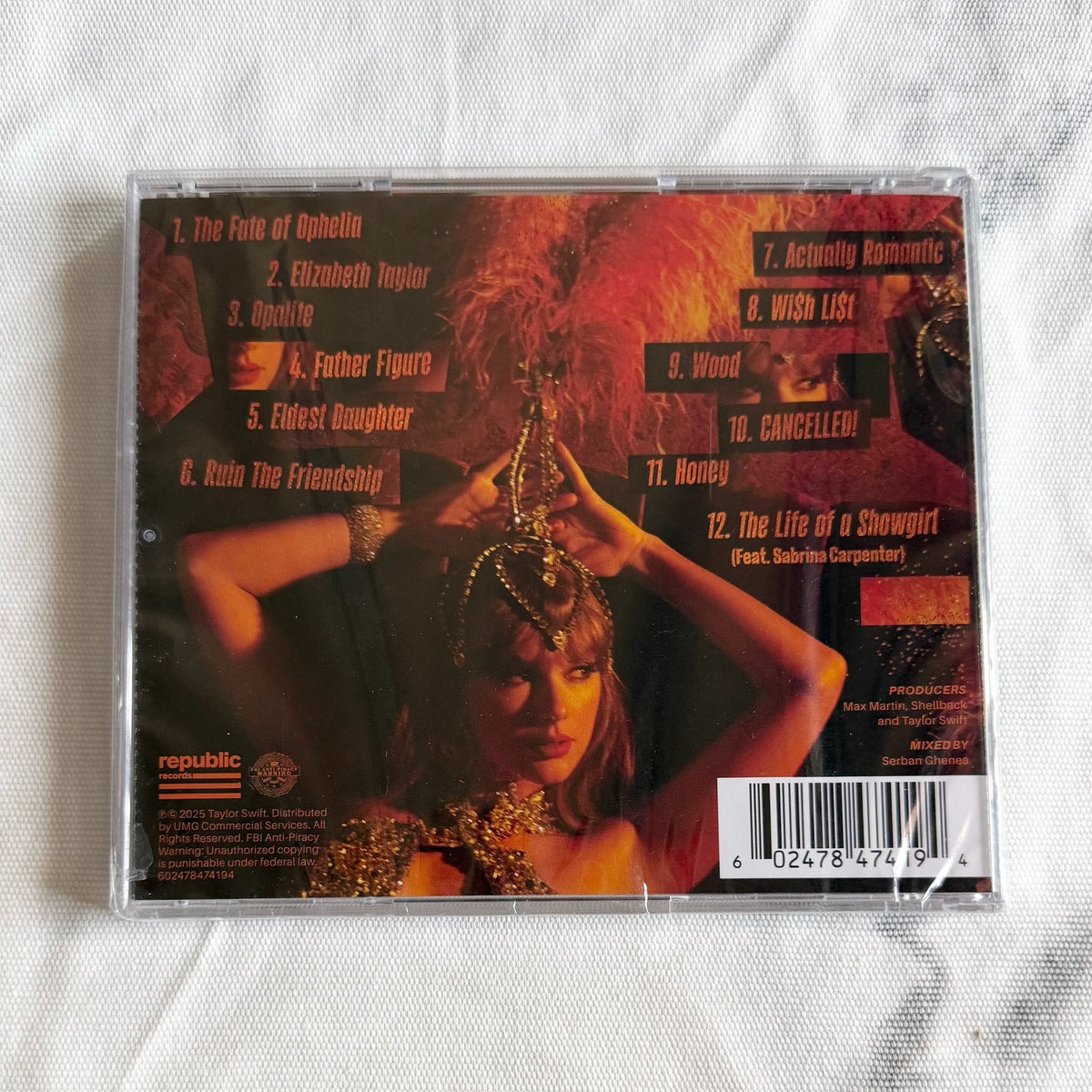 Taylor Swift – The Life of a Showgirl – Photo 4 Signed CD with Replacement Case