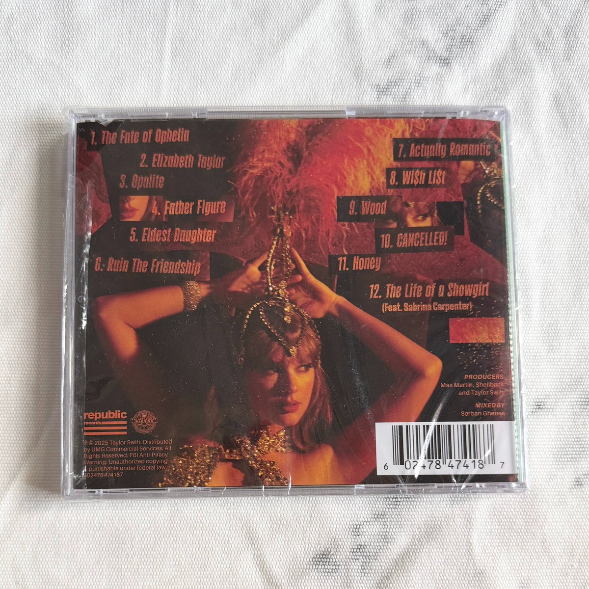 Taylor Swift – The Life of a Showgirl — Signed CD Cover 3, Cracked Case — actual item photo 2