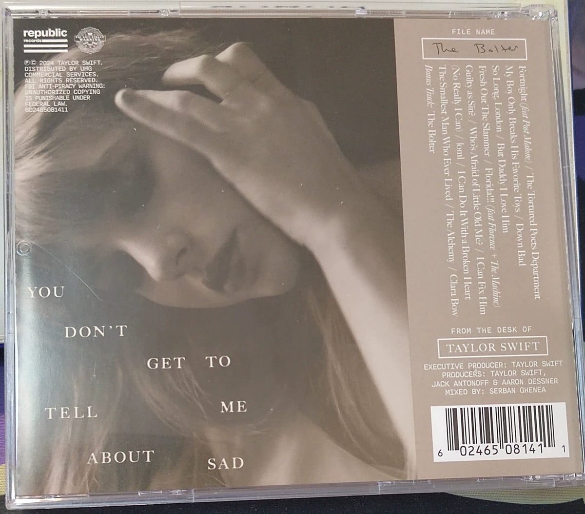 Taylor Swift – The Tortured Poets Department – The Bolter Collector’s Edition CD