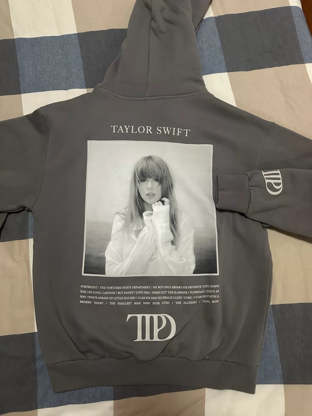 Taylor Swift – The Tortured Poets Department — Gray Hoodie, Medium — actual item photo 2