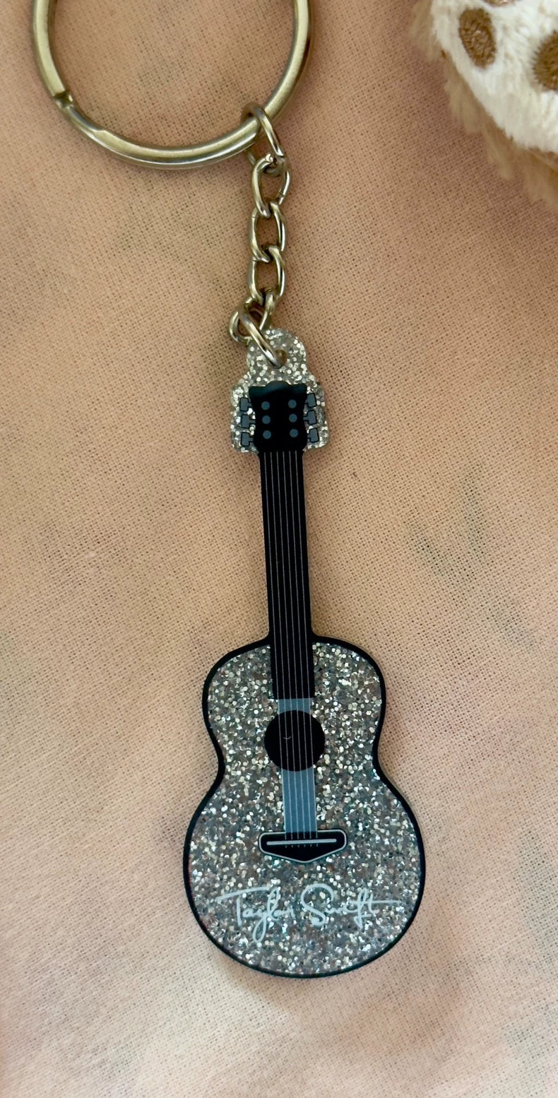 Taylor Swift Speak Now glitter guitar keychain