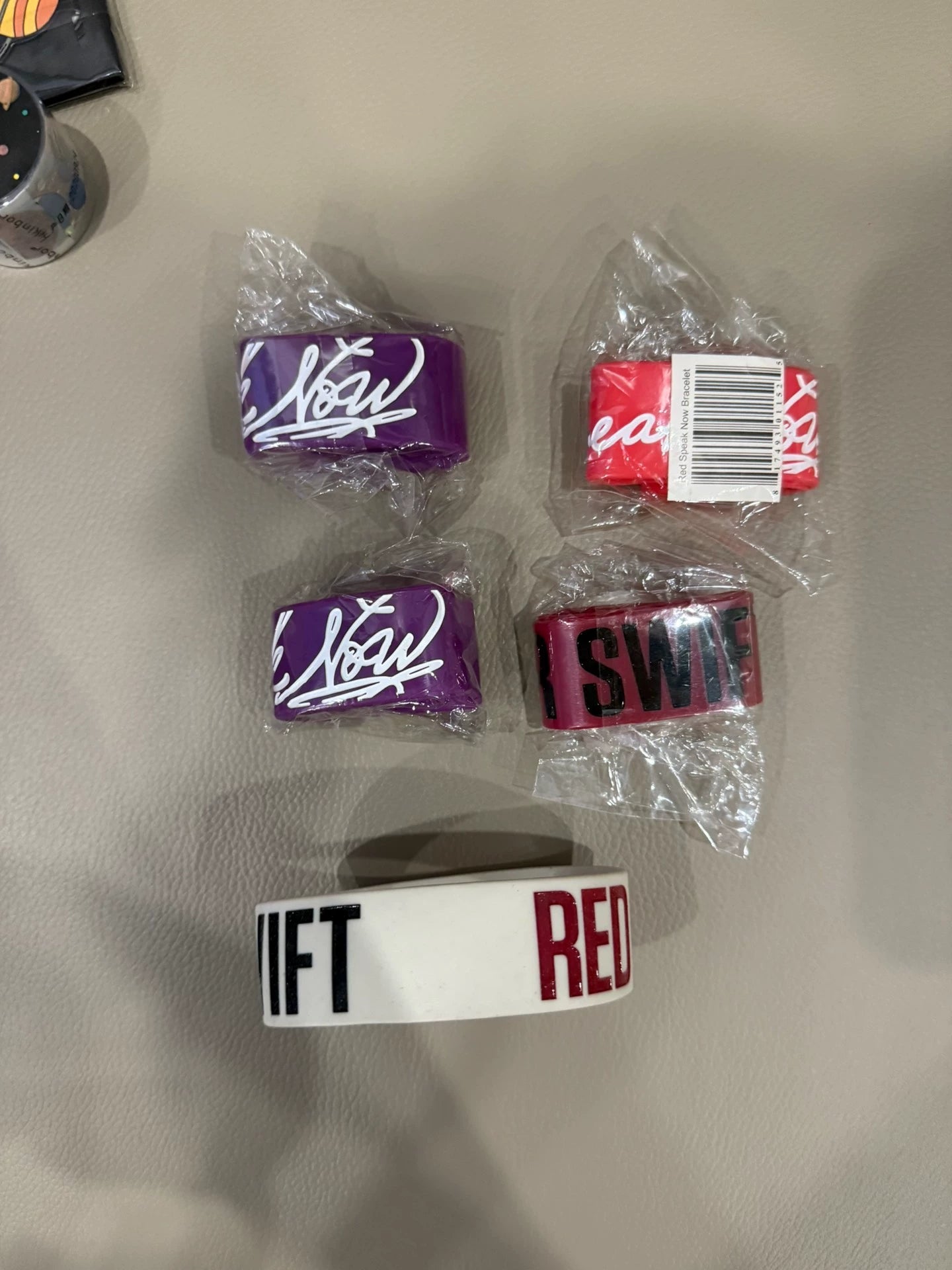 Taylor Swift — Speak Now & Red Official Wristband Set — 5-Piece Sealed Bundle