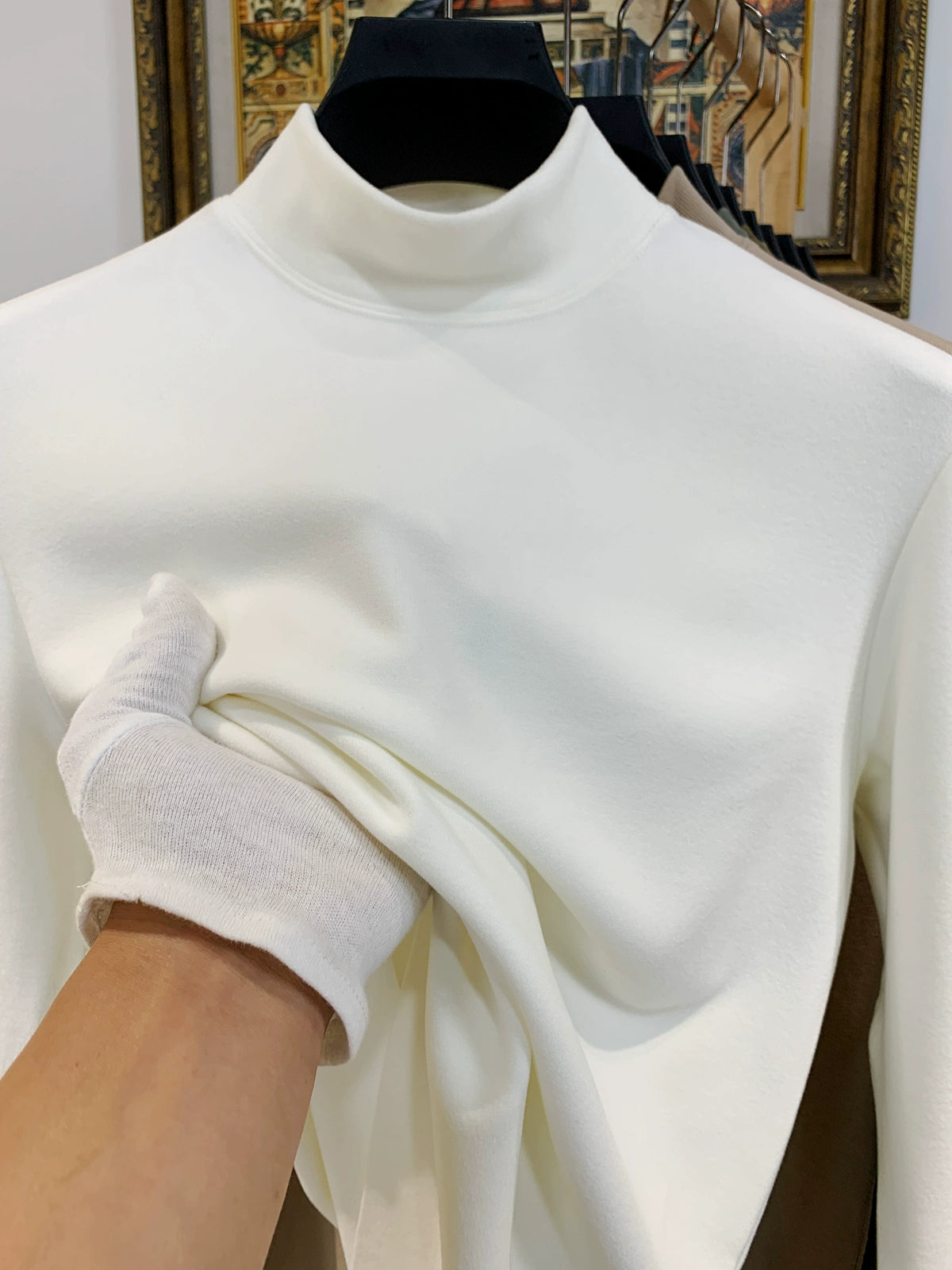 Semi-turtleneck winter sweater warm inner top double-sided velvet long-sleeved men's German velvet bottoming shirt men's autumn and winter t-shirt