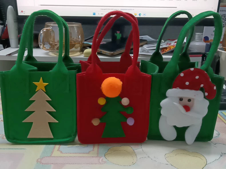Christmas Felt Mini Gift Bags – Set of 3