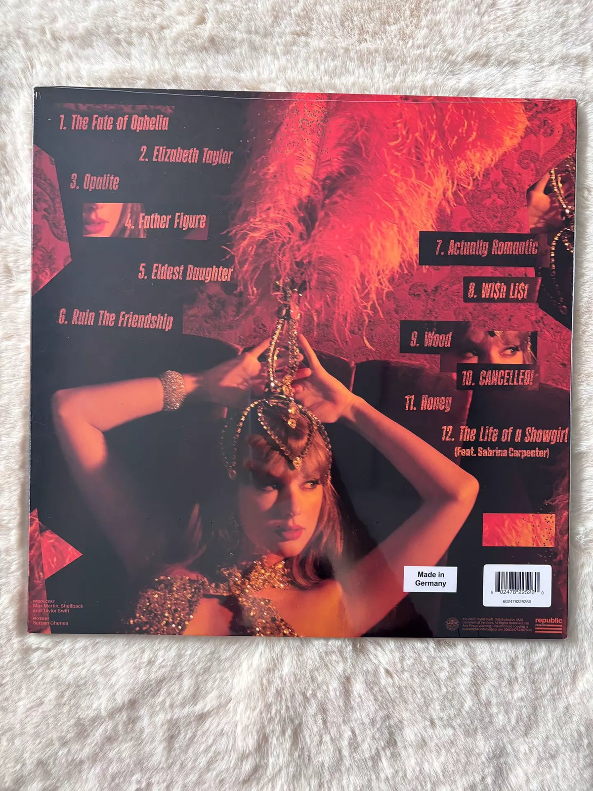 Taylor Swift – The Life of a Showgirl – Portofino Orange Glitter Vinyl, Sealed – detail 3