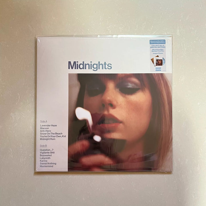 Taylor Swift – Midnights – Moonstone Blue Vinyl with Signed Insert and Hype Sticker