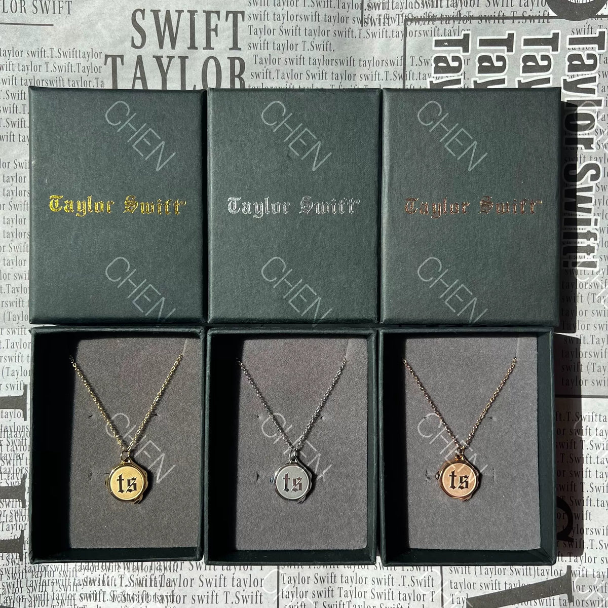 Taylor Swift – Reputation 12.13 Necklace – Rose Gold — front view