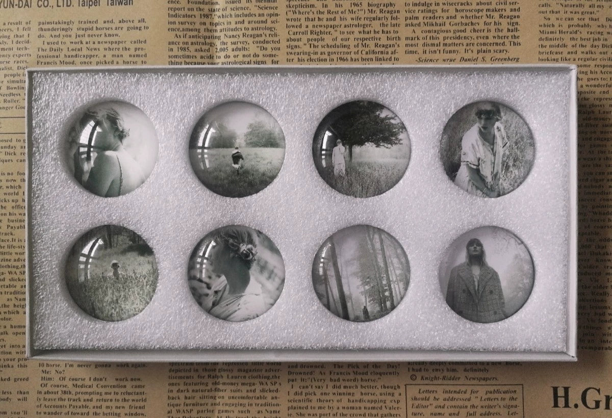 Taylor Swift – Folklore – Eight-Piece Fridge Magnet Set – actual item photograph