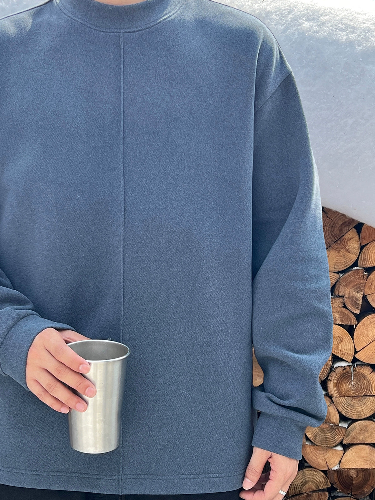 [New Zealand Winter] Winter Warm Heat Storage Soft Waxy German Velvet Bottom Long Sleeve T-Shirt Men