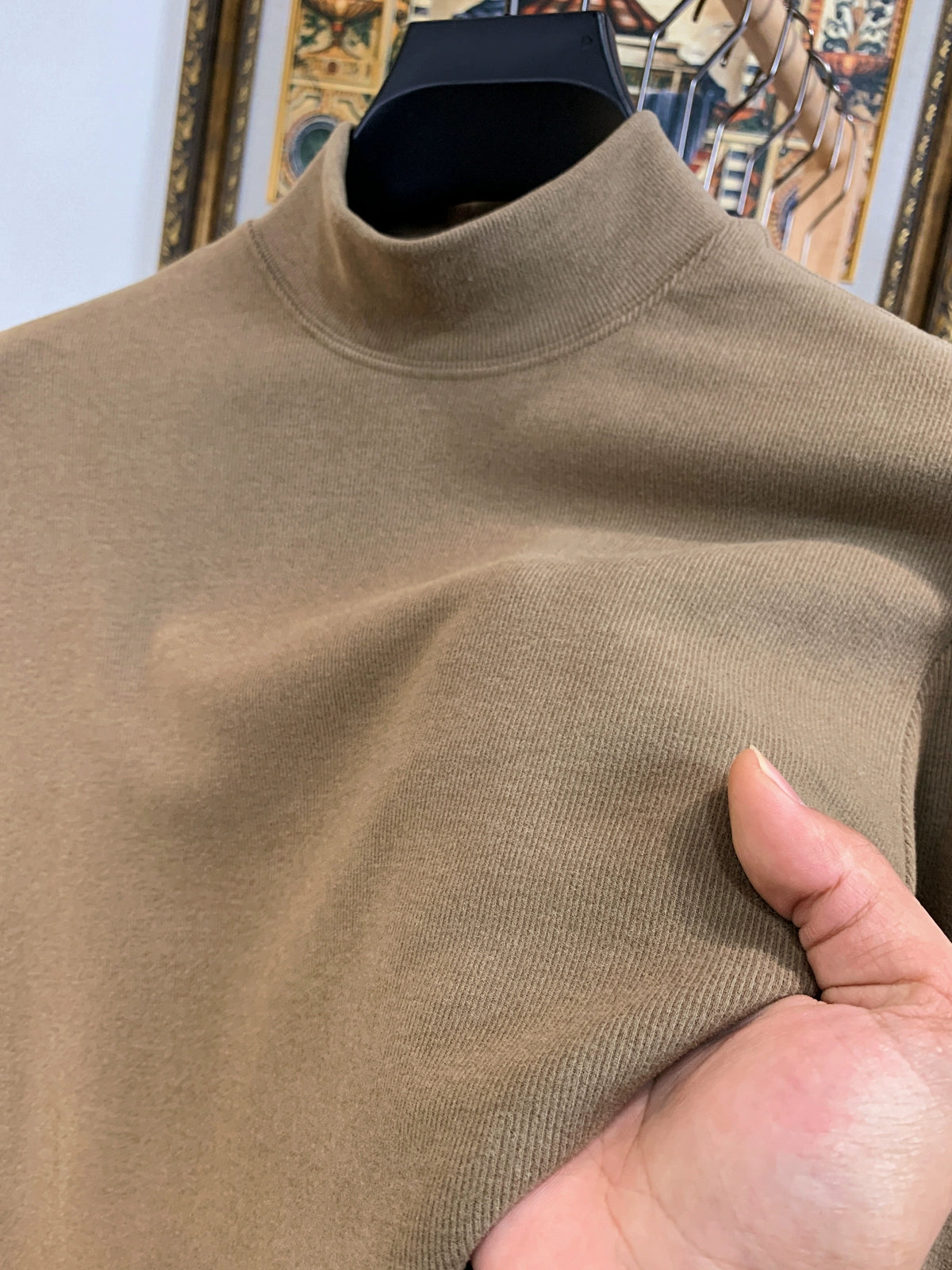 Semi-turtleneck winter sweater warm inner top double-sided velvet long-sleeved men's German velvet bottoming shirt men's autumn and winter t-shirt