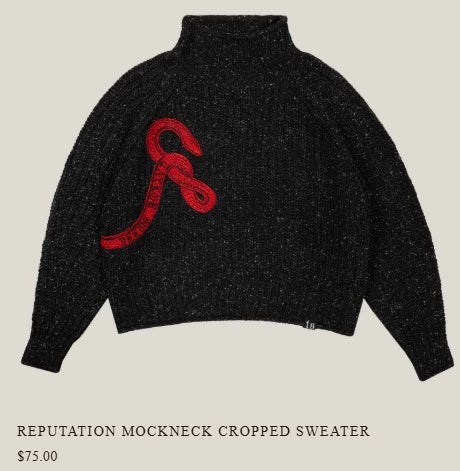 Taylor Swift – Reputation Mockneck Cropped Sweater – Size 2XL — front view