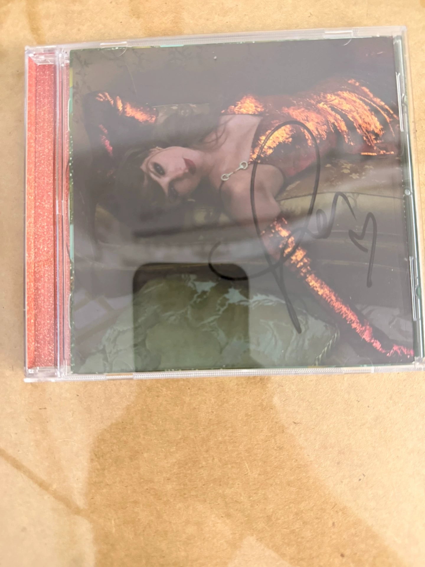 Taylor Swift The Life of a Showgirl Signed CD Version 2 with Signed Card & Sticker