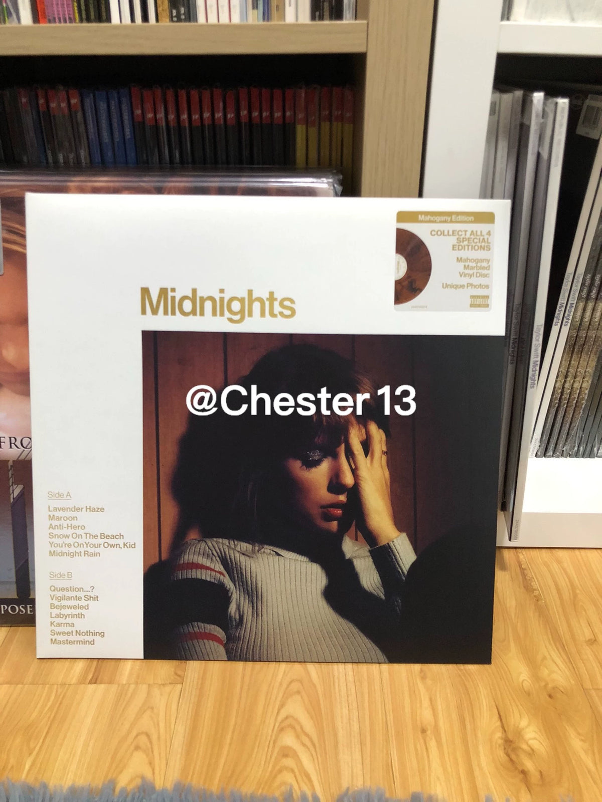 Taylor Swift – Midnights – Mahogany Marbled Vinyl LP – actual item photograph 1
