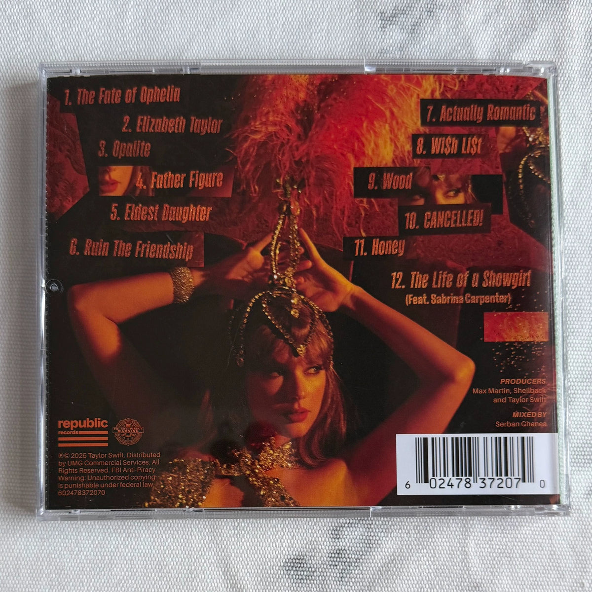 Taylor Swift – The Life of a Showgirl — Signed CD Cover 4, Separate Heart — actual item photo 2
