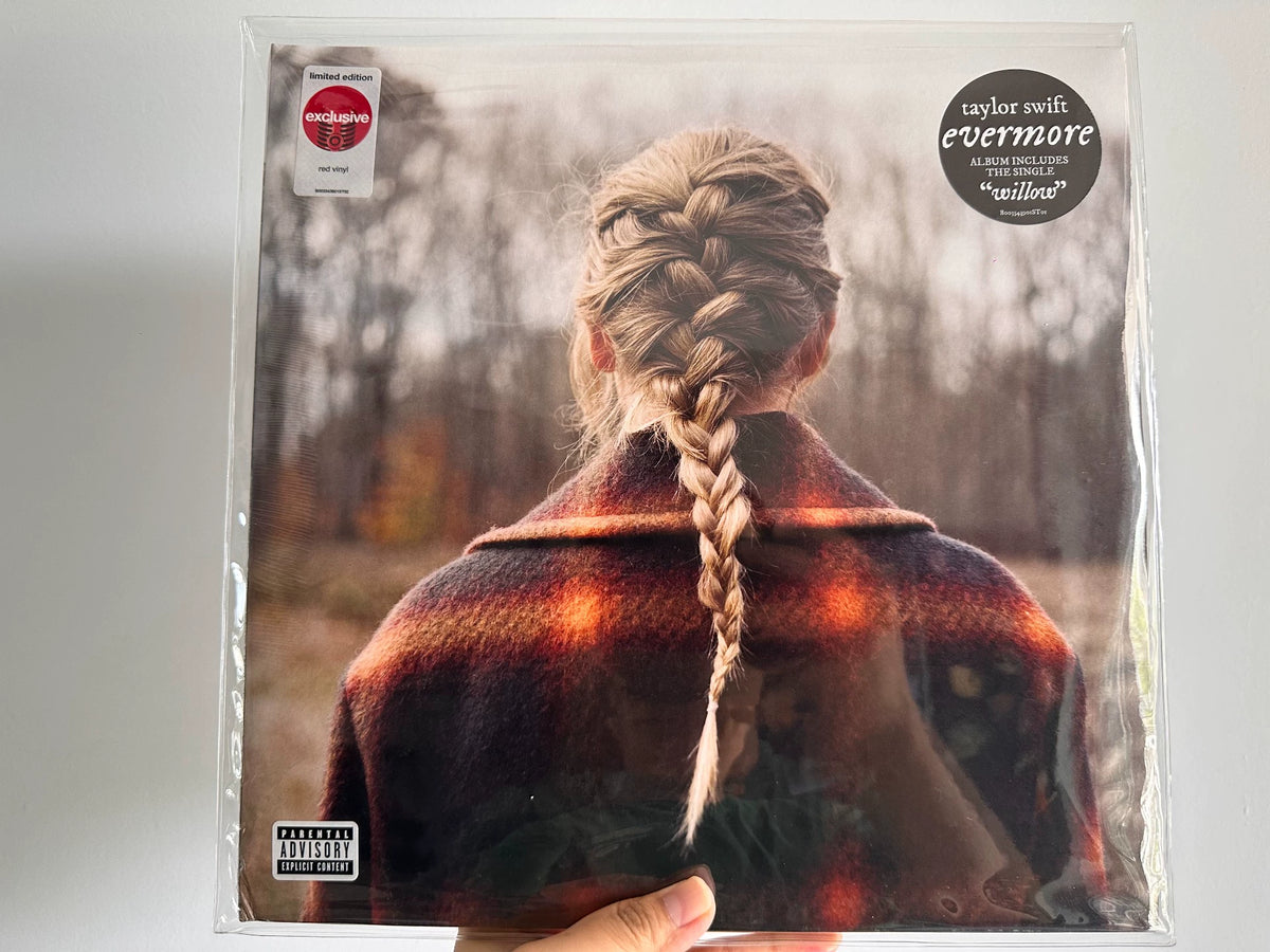 Taylor Swift – Evermore – Target Red Vinyl 2LP – Corner Wear – actual item photograph 1