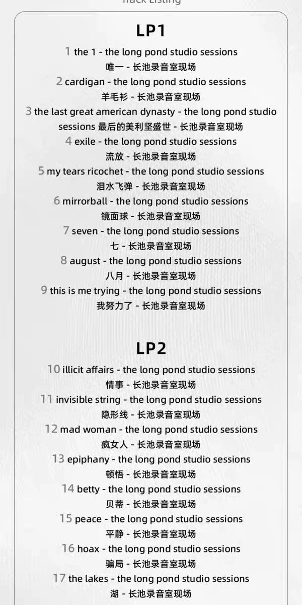 Taylor Swift – Folklore: The Long Pond Studio Sessions – China Grey 2LP – Sealed