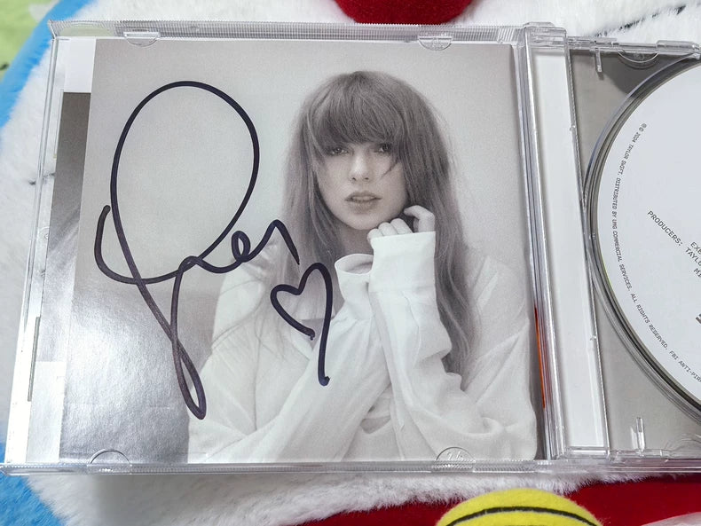 Taylor Swift TTPD soft heart signed card and CD
