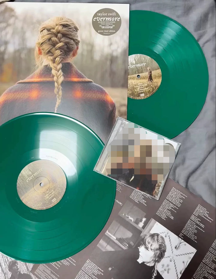 Taylor Swift – Evermore – Green 2LP, Opened, Sleeve Wear