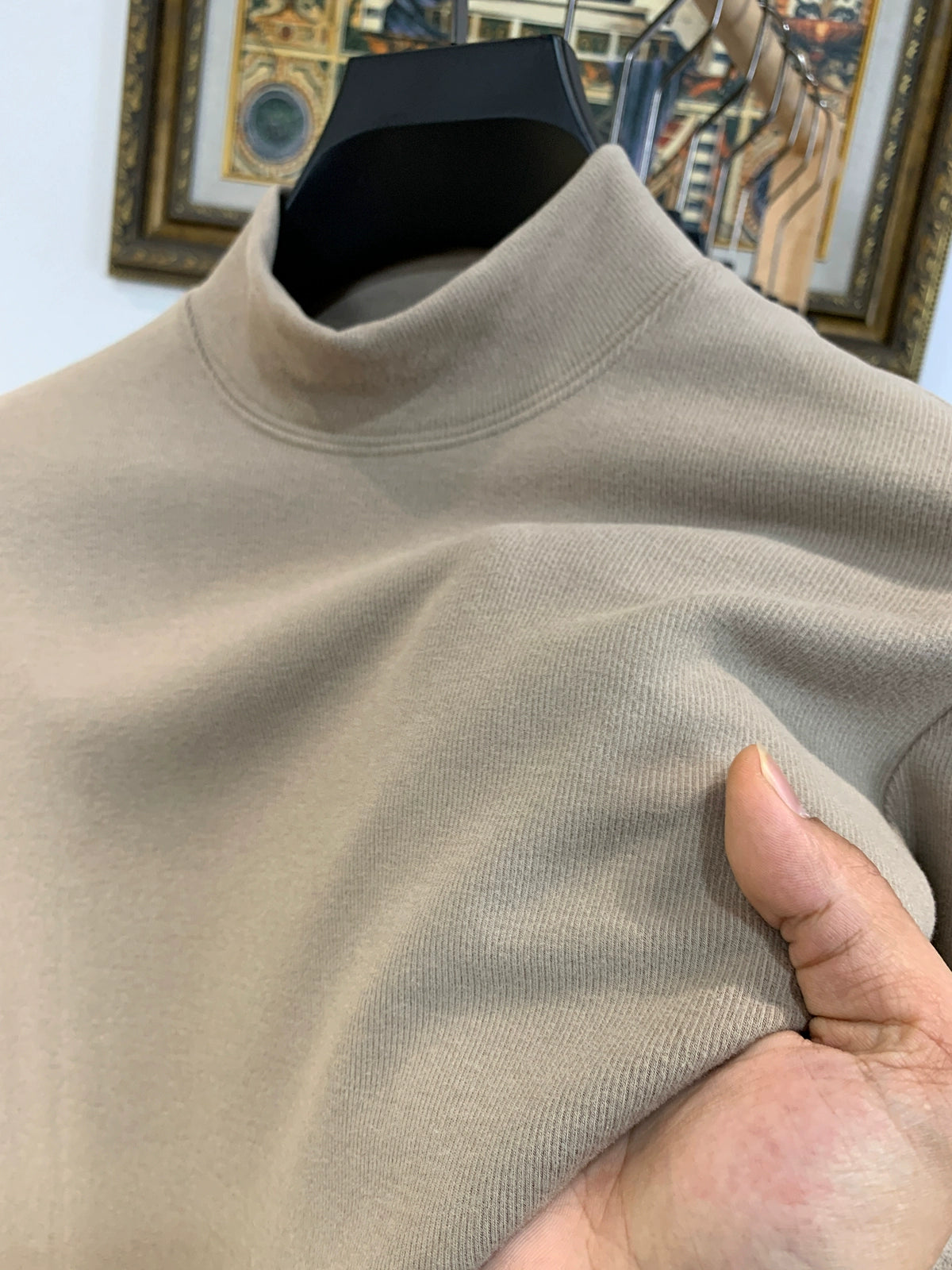 Semi-turtleneck winter sweater warm inner top double-sided velvet long-sleeved men's German velvet bottoming shirt men's autumn and winter t-shirt