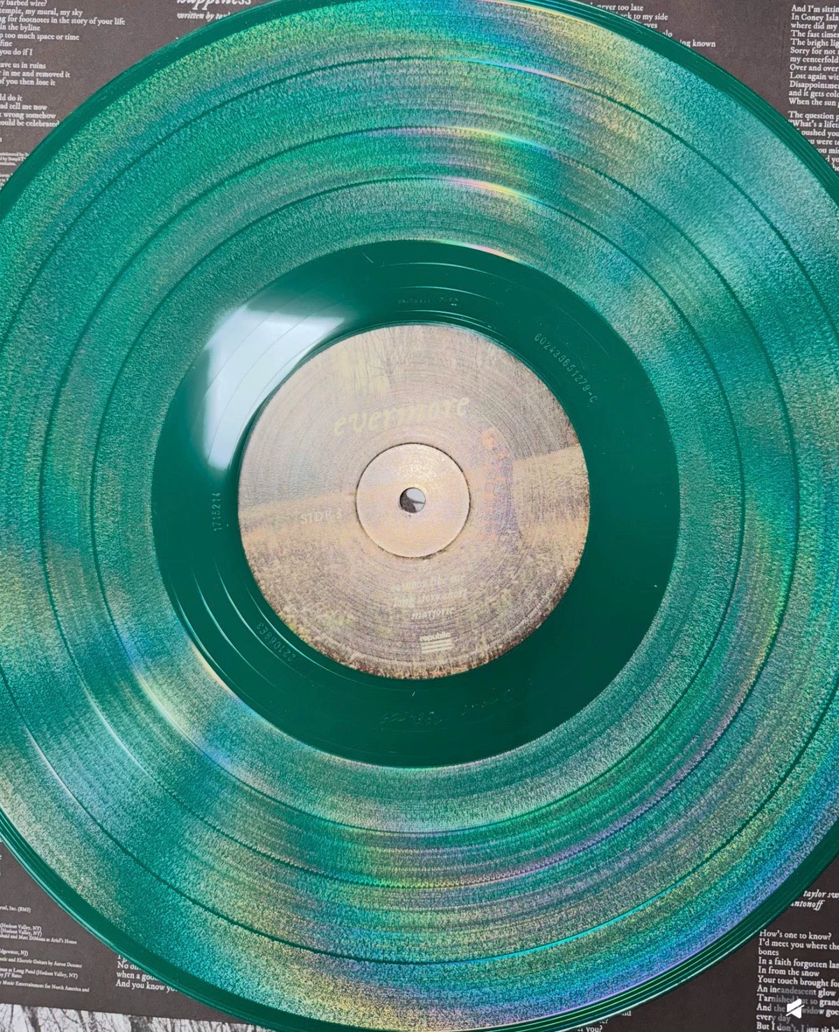 Taylor Swift – Evermore – Green 2LP, Opened, Sleeve Wear – detail 2