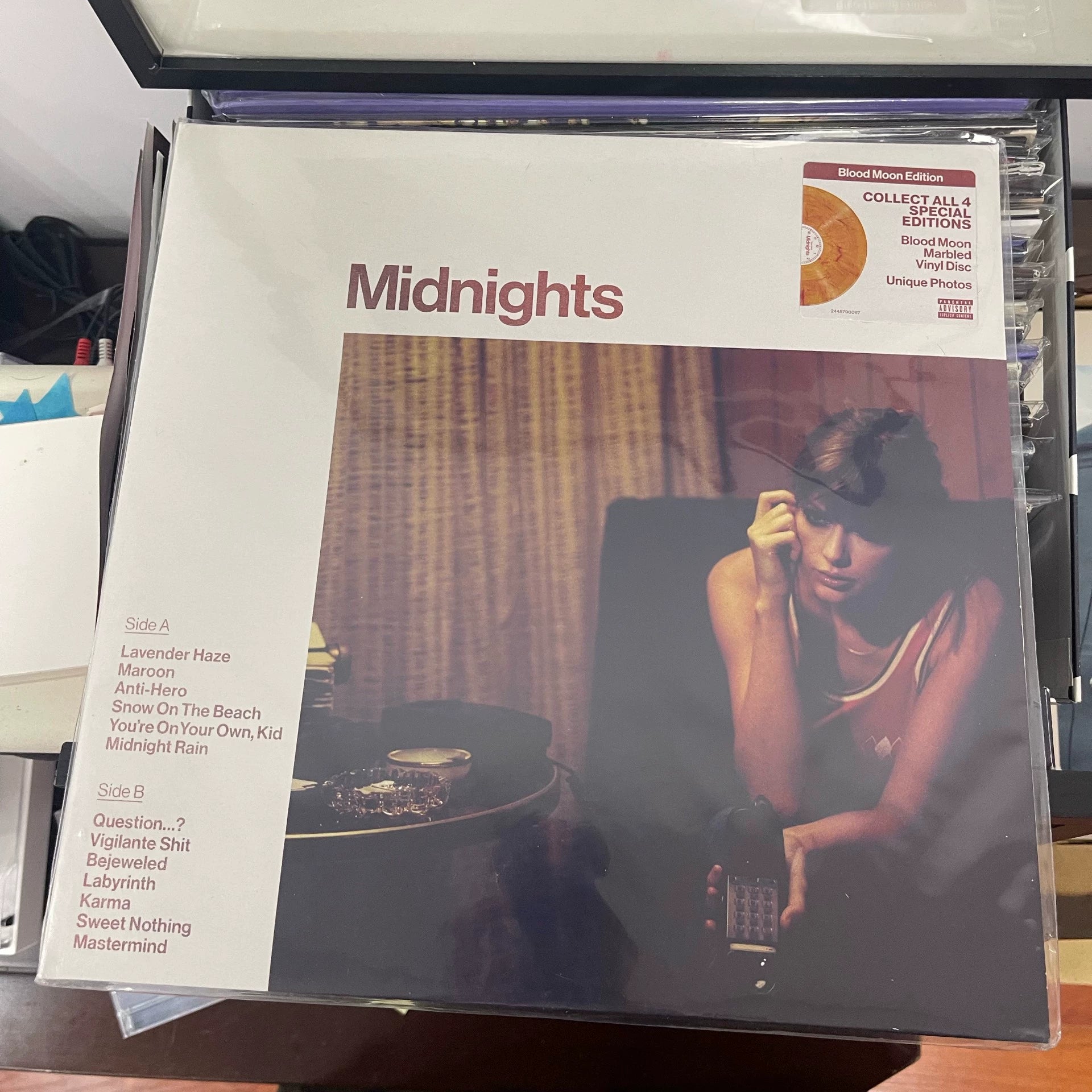 Taylor Swift Midnights Blood Moon Edition Orange Vinyl LP — Opened