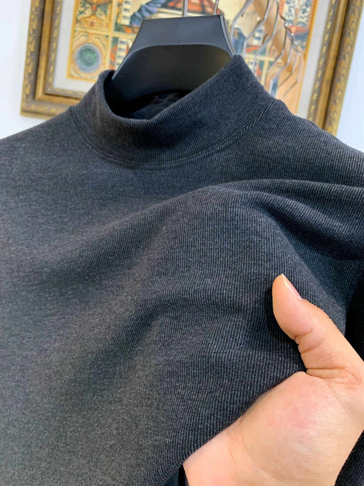Semi-turtleneck winter sweater warm inner top double-sided velvet long-sleeved men's German velvet bottoming shirt men's autumn and winter t-shirt