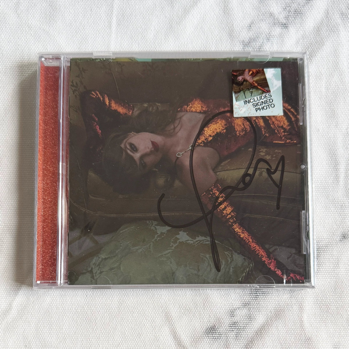 Taylor Swift – The Life of a Showgirl — Signed CD Cover 2, Closed Heart — actual item photo 1