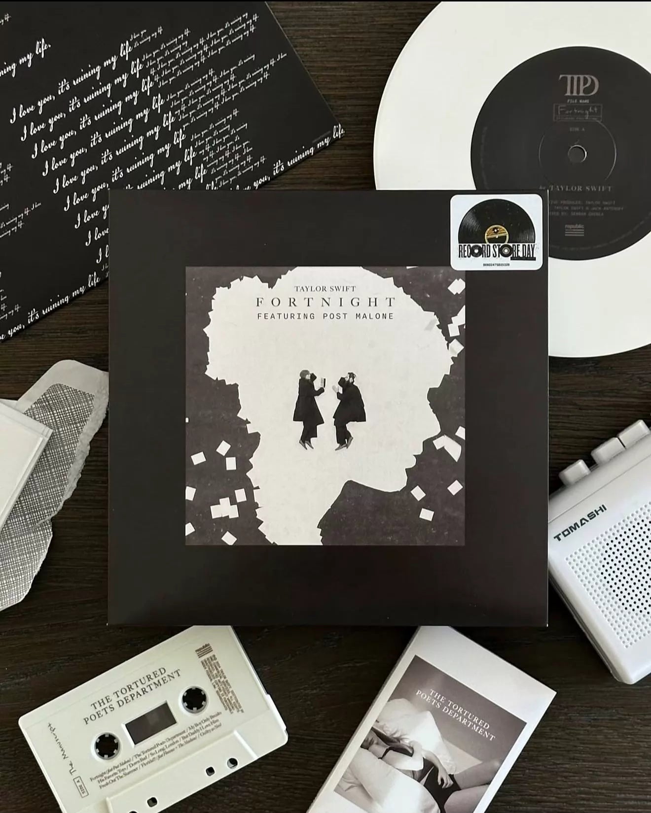 Taylor Swift feat. Post Malone – Fortnight – White Vinyl 7-Inch Single — front view