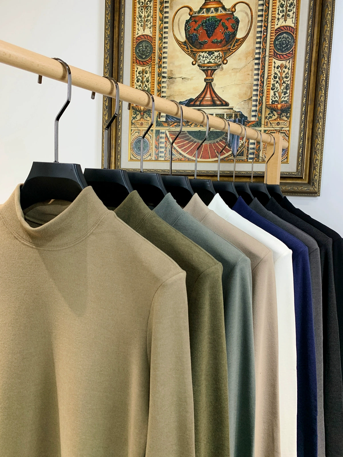 Semi-turtleneck winter sweater warm inner top double-sided velvet long-sleeved men's German velvet bottoming shirt men's autumn and winter t-shirt