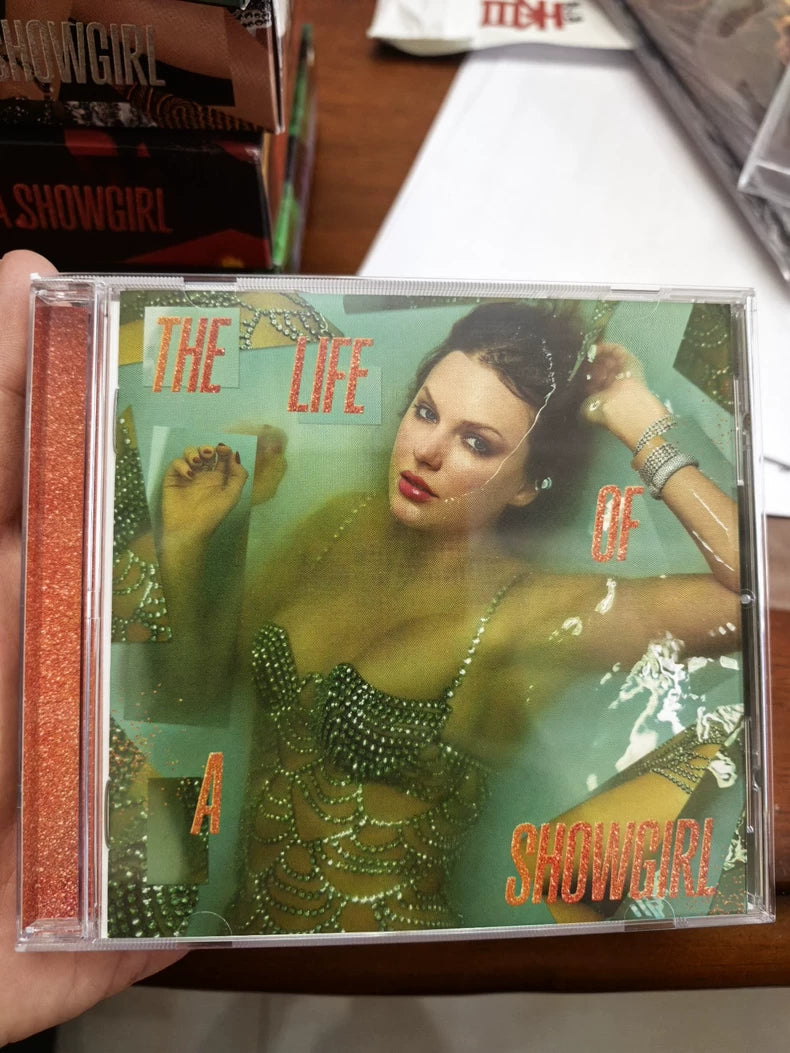 Taylor Swift – The Life of a Showgirl Standard Orange CD – Cracked Case, No Signed Card – actual product photo 2