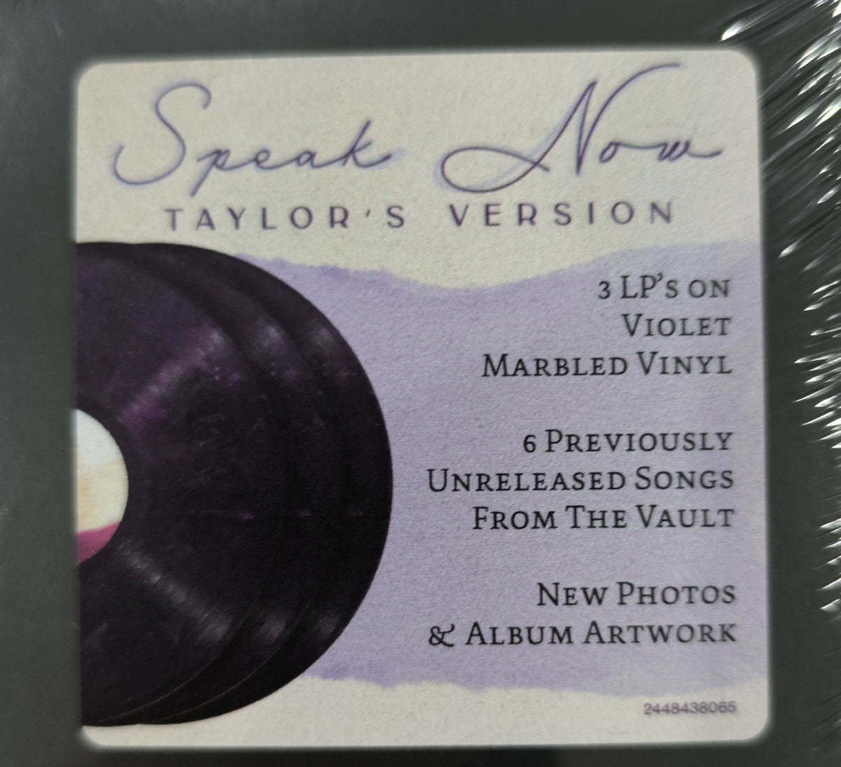 Taylor Swift – Speak Now (Taylor’s Version) – Violet Marbled 3LP – actual item photograph 2