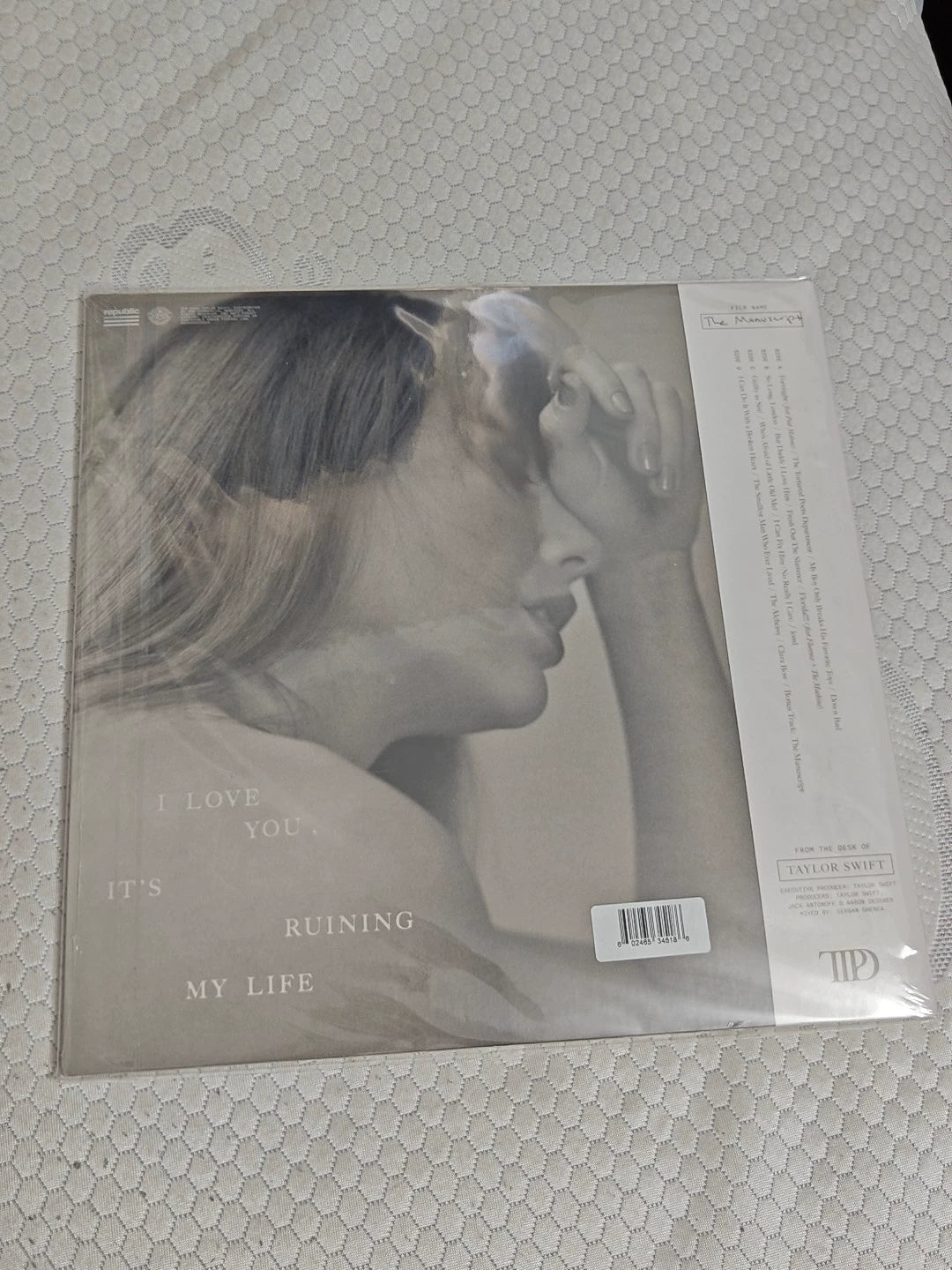 Taylor Swift – The Tortured Poets Department — Ghosted White 2LP — actual item photo 2