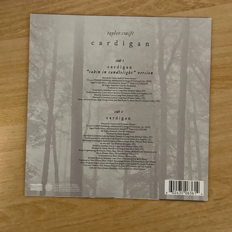 Taylor Swift – Cardigan – Cabin in Candlelight – White 7-Inch Vinyl