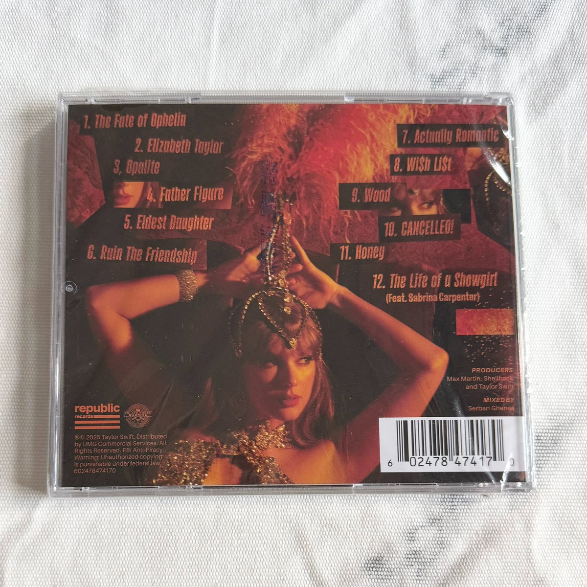 Taylor Swift – The Life of a Showgirl — Signed CD Cover 2 with Heart — actual item photo 2