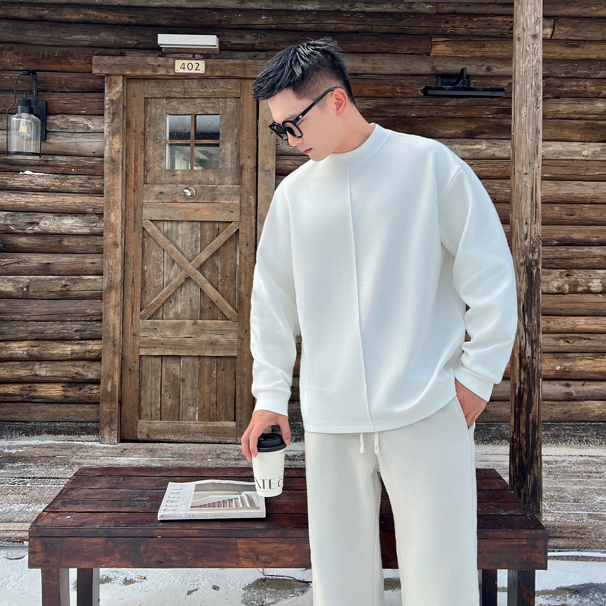 [New Zealand Winter] Winter Warm Heat Storage Soft Waxy German Velvet Bottom Long Sleeve T-Shirt Men