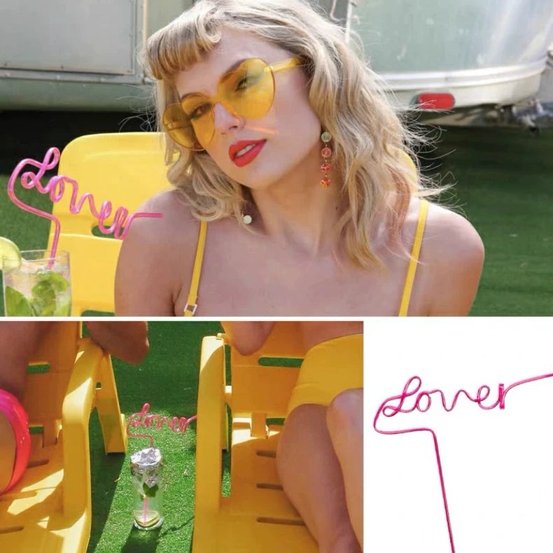 Taylor Swift – Lover Reusable PET Straws – Set of 10 – actual product photo 1