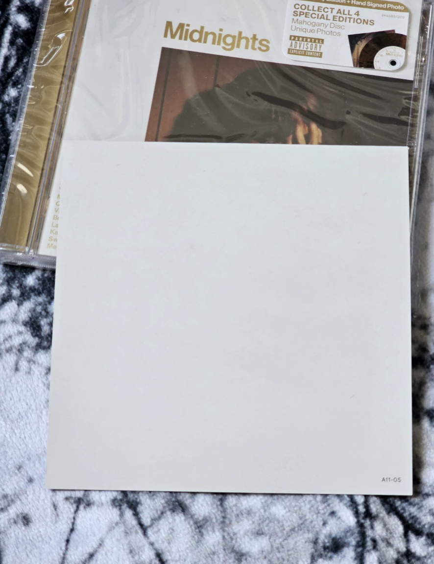 Taylor Swift – Midnights Mahogany Signed CD Heart Signature Opened